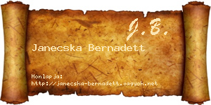 Janecska Bernadett névjegykártya
